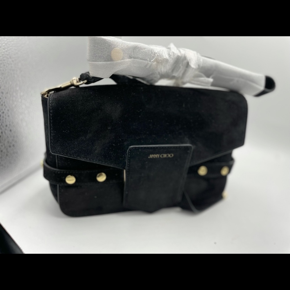 Authentic Jimmy Choo Lexie Suede Leather Crossbody bag black